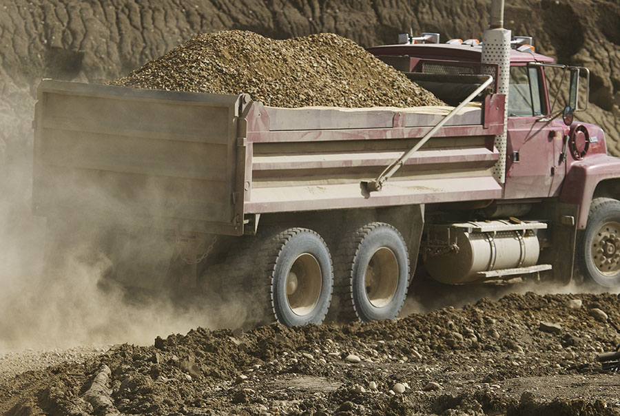 work truck with dump box